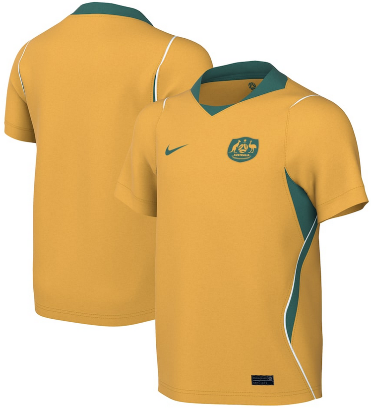 youth Nike Yellow Australia National Team 2026 Home Stadium Jersey